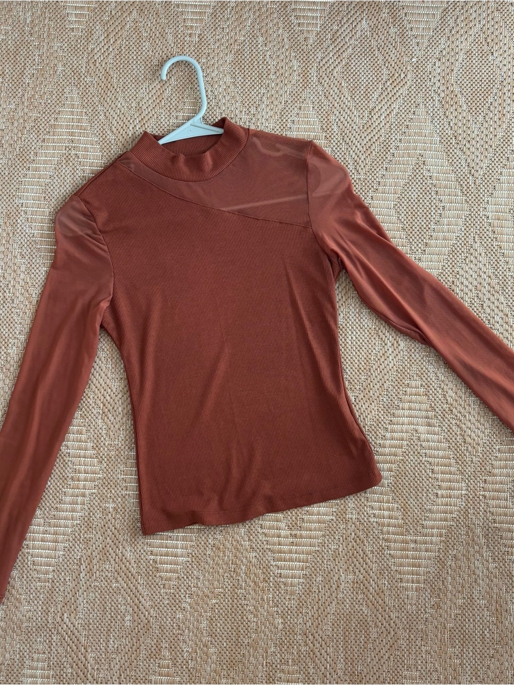 mesh mock neck top